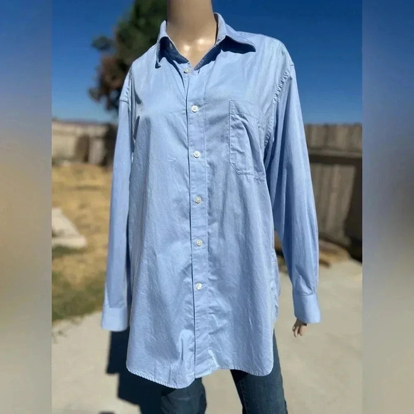 Donna Karan Signature Men’s Blue Career Dress Shirt Long Sleeve Sz 16 32-33 EUC - Picture 1 of 9